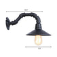 Frendorf | Industrielle Gebogene Rohr Wandbeleuchtung mit Schalenform Shade 1 Kopf Metall Wandmontage Licht in Schwarz Finish