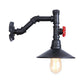 Frendorf | Warehouse Ausladende Wandlampe Sconces 1 Glühbirne Metallic Wandbeleuchtung mit Rohrleitung und rotem Ventil in Schwarz
