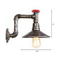 Frendorf | Eisen Wasserrohr Wandlampe mit Schirm Retro Vintage 1 Licht Balkon Wandleuchte Beleuchtung in gealtertem Bronze