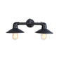 Frendorf | Schwarze Flare Shade Wandlampe Leuchte Industrielles Metall 2 Glühbirnen Esszimmer Wandleuchte Beleuchtung mit Rohr