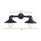 Frendorf | Schwarze Flare Shade Wandlampe Leuchte Industrielles Metall 2 Glühbirnen Esszimmer Wandleuchte Beleuchtung mit Rohr