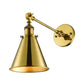 Frendorf | Konisch Wohnzimmer Wandbeleuchtung Industriestil Metallisch 1 Kopf Messing/Bronze Wandmontage Licht
