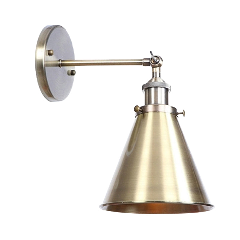 Frendorf | Konisch Wohnzimmer Wandbeleuchtung Industriestil Metallisch 1 Kopf Messing/Bronze Wandmontage Licht
