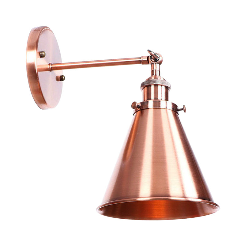 Frendorf | Konisch Wohnzimmer Wandbeleuchtung Industriestil Metallisch 1 Kopf Messing/Bronze Wandmontage Licht