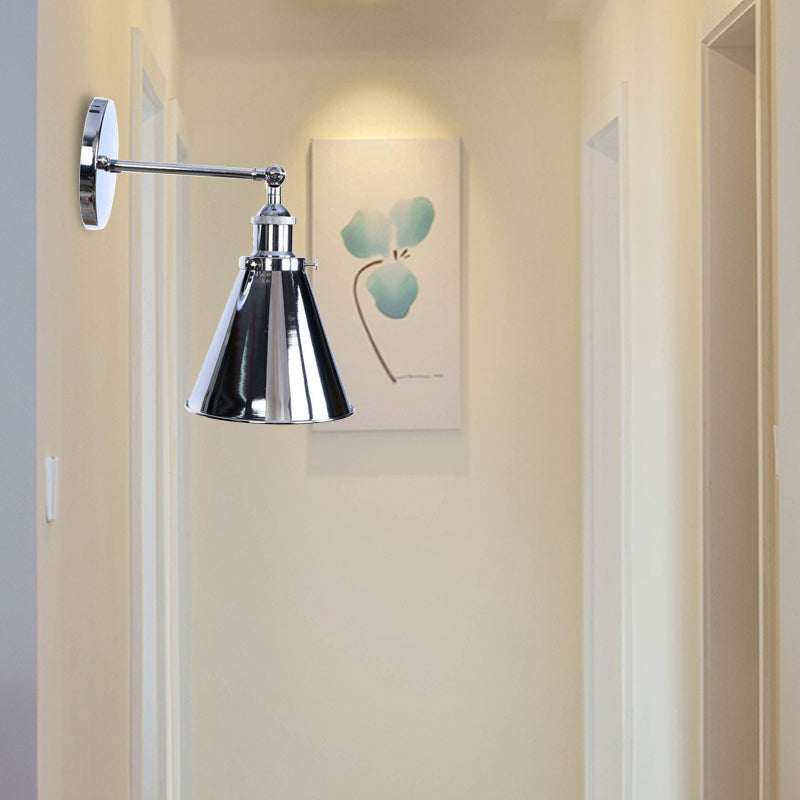 Frendorf | Konisch Wohnzimmer Wandbeleuchtung Industriestil Metallisch 1 Kopf Messing/Bronze Wandmontage Licht