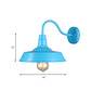Frendorf | Industriële Stijl Barn Wandlamp 1 Gloeilamp Metalen Wandverlichting met Gooseneck Arm in Blauw/Roze, 10"/14" Breed