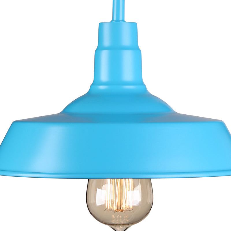Frendorf | Industriële Stijl Barn Wandlamp 1 Gloeilamp Metalen Wandverlichting met Gooseneck Arm in Blauw/Roze, 10"/14" Breed