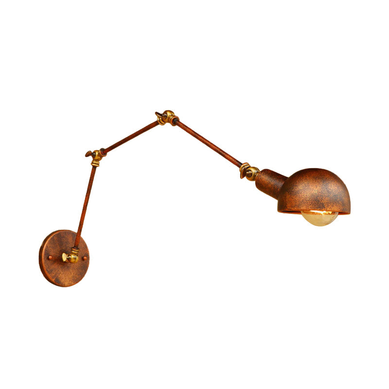 Frendorf | 4"/6.5" Dia Domed Metal Wandlamp Fixture Vintage Stil 1 Kop Studie Kamer Verstelbare Wandlamp Licht in Roest
