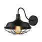 Frendorf | 10"/14" W 1 Kopf Käfig Wandleuchte mit Scheune Schirm und Gänneck Arm Eisen Restaurant Wandmontage Licht in Schwarz/Weiß