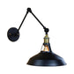 Frendorf | Schwarz/Rost Barn Shade Wand sconce Industrielle Metall 1 Licht Studienraum Wandmontage Licht mit Schwenkarm
