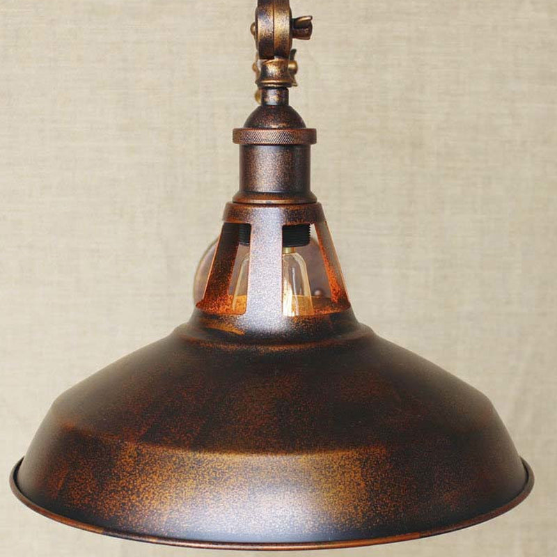 Frendorf | Schwarz/Rost Barn Shade Wand sconce Industrielle Metall 1 Licht Studienraum Wandmontage Licht mit Schwenkarm
