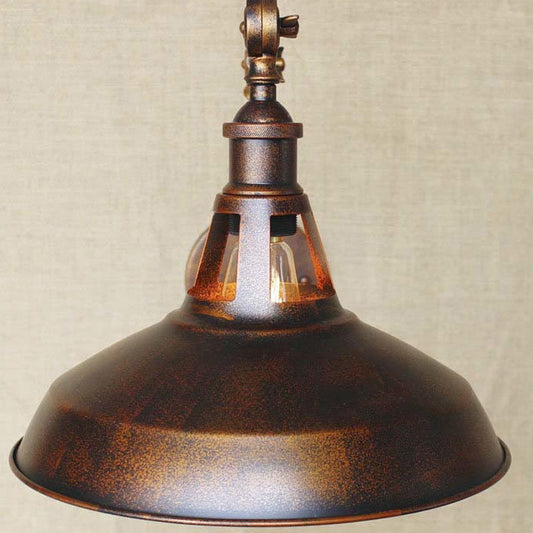 Frendorf | Schwarz/Rost Barn Shade Wand sconce Industrielle Metall 1 Licht Studienraum Wandmontage Licht mit Schwenkarm