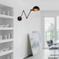 Frendorf | Dome Shade Schlafzimmer Wandlicht Wandleuchte Industrie Metall 1 Kopf Schwarz Lesewandleuchte mit verstellbarem Arm