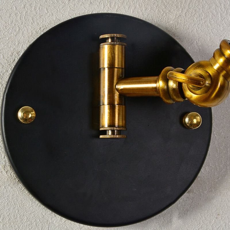 Frendorf | Dome Shade Schlafzimmer Wandlicht Wandleuchte Industrie Metall 1 Kopf Schwarz Lesewandleuchte mit verstellbarem Arm