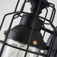 Frendorf | 1 Licht Glocken Shade Wandlamp Industriell Schwarz Glas Wandlampe für Flur mit Metallkäfig Rahmen