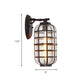 Frendorf | Gecageerde Zaden Glas Wandgemonteerde Lamp Industriële Enkele Gloeilamp Buitensculptuur Licht in Zwart/Bronze, 5.5"/6"/8" Breed