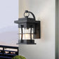 Klare Glas schwarze Wandleuchte Quadratisch/Rechteckig 1-Licht Küsten Wand Lampe Armatur mit Eisenkäfig