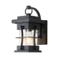 Klare Glas schwarze Wandleuchte Quadratisch/Rechteckig 1-Licht Küsten Wand Lampe Armatur mit Eisenkäfig