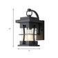 Klare Glas schwarze Wandleuchte Quadratisch/Rechteckig 1-Licht Küsten Wand Lampe Armatur mit Eisenkäfig