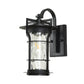 Klare Glas schwarze Wandleuchte Quadratisch/Rechteckig 1-Licht Küsten Wand Lampe Armatur mit Eisenkäfig
