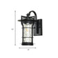Klare Glas schwarze Wandleuchte Quadratisch/Rechteckig 1-Licht Küsten Wand Lampe Armatur mit Eisenkäfig