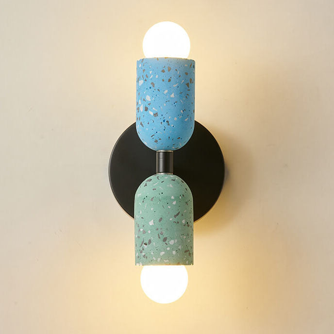 Frendorf | Zenolux Japanisches Wabi-Sabi Design Wandleuchte | Eisen & Zement | 2-Licht Lampe | Perfekt für moderne Innenräume