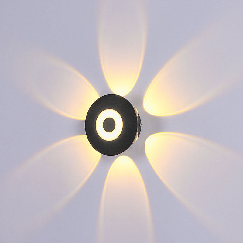 Frendorf | LumaNest LED Wandleuchte im skandinavischen Stil | Aluminium Rundschirm | Wetterfest für Außenbereich & Terrasse
