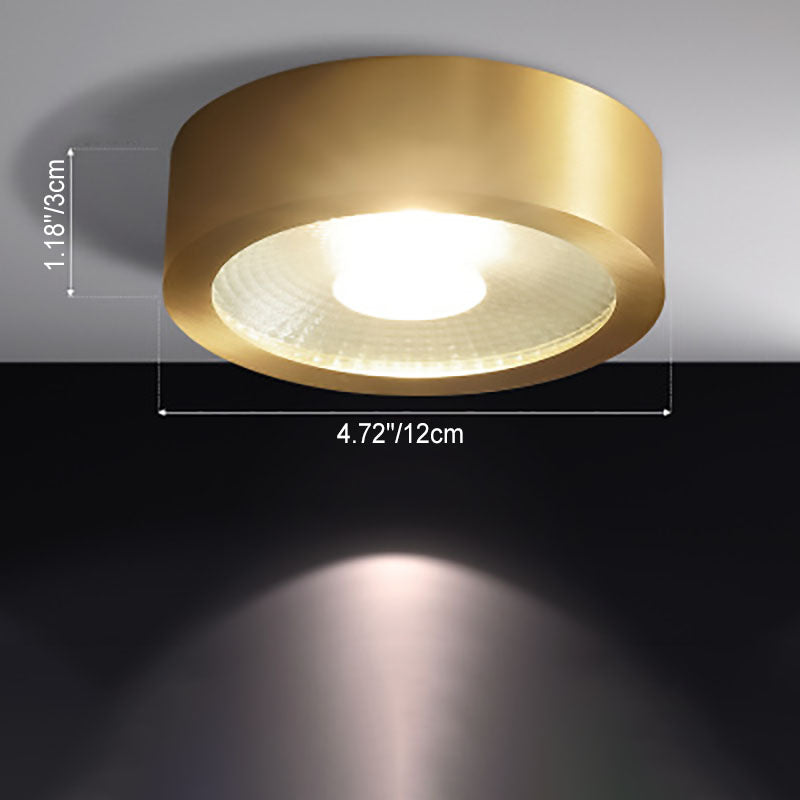 Frendorf | LumaBrass LED Deckenstrahler | Zylindrisches Design | Moderne Flush Mount Beleuchtung | Neutralweiß (4000K)