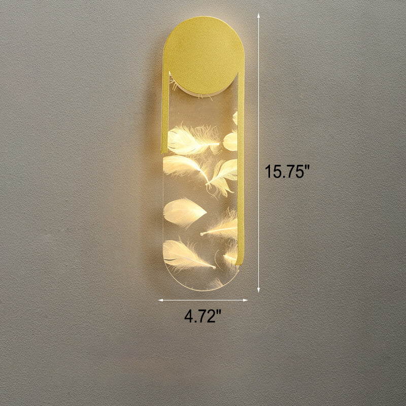 Leichte Luxuriöse Feder Effekt Acryl Geometrische LED Wand Sconce Lampe