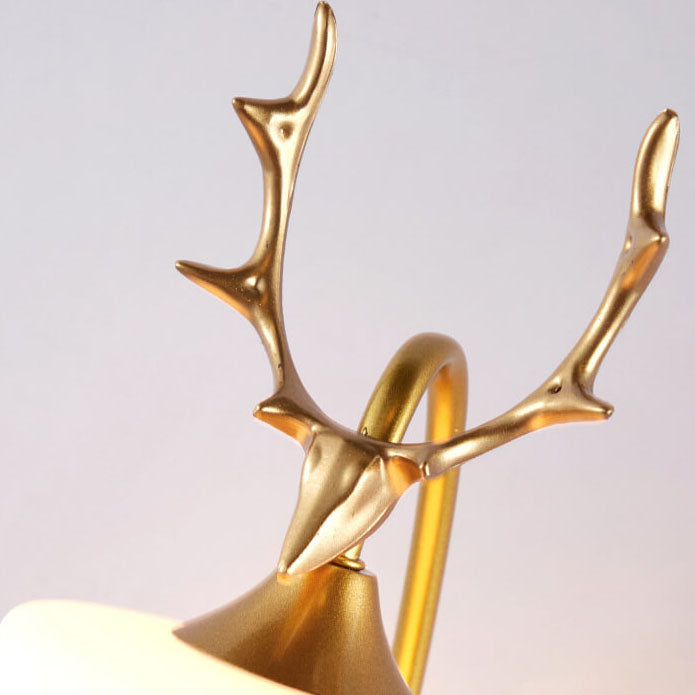 Frendorf | Branvia AntlerGlow Wandleuchte | Nordisches Design | Glas-Kegelschirm | 1-flammig | Rustikaler Stil