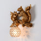 Frendorf | Crystanova Wandleuchte | Kreatives Eichhörnchen-Design | Kristall-Details | 1-flammige Lampe für Schlafzimmer