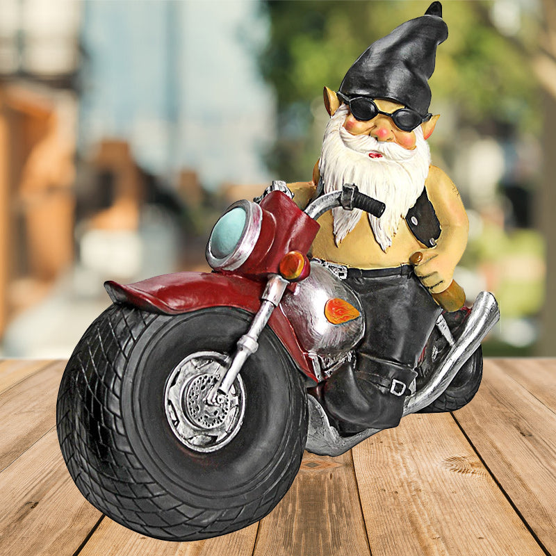Frendorf | Die Biker Gnom Statue Mini Garten Dekoration