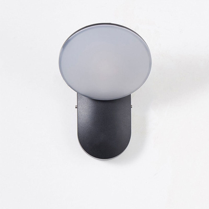 Zeitgenössische industrielle wasserdichte Aluminium-PC runde Schirm-LED-Wandlampe für Garten
