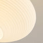 Frendorf | GlowLoom Nordic Oval Deckenleuchte | Holzstreifen Glasdesign | Halbrunde LED Lampe | Moderne Beleuchtung