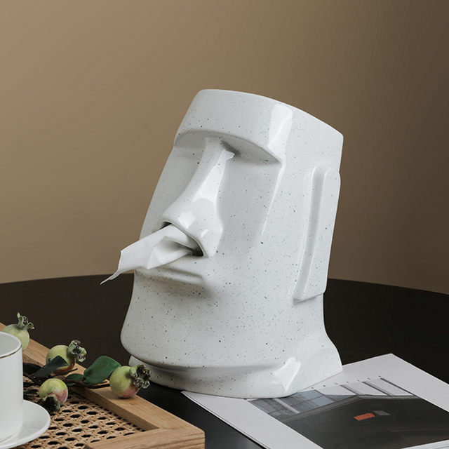 Frendorf | StatueTissue - ausgefallener Moai-Tuchhalter für stilvolle Räume