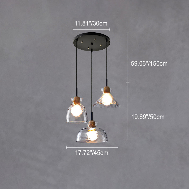 Frendorf | LumaCrystal Nordic Pendelleuchte | Klar geriffeltes Glas | 1-Licht | Skandinavisches Design | Deko für Zuhause