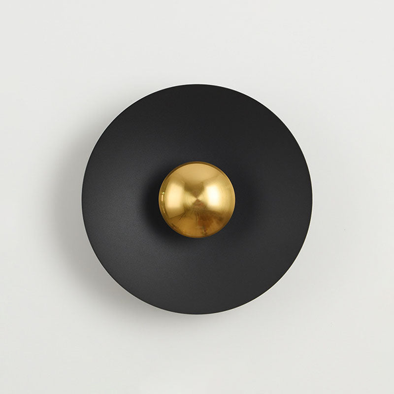 Contemporary Creative Macaron Flying Saucer Hardware LED Wall Sconce Lamp For Bedroom