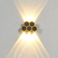 Frendorf | LumoHex Prime | Modernes Outdoor LED Wandlicht | Hexagon Schwarz-Gold Kombination