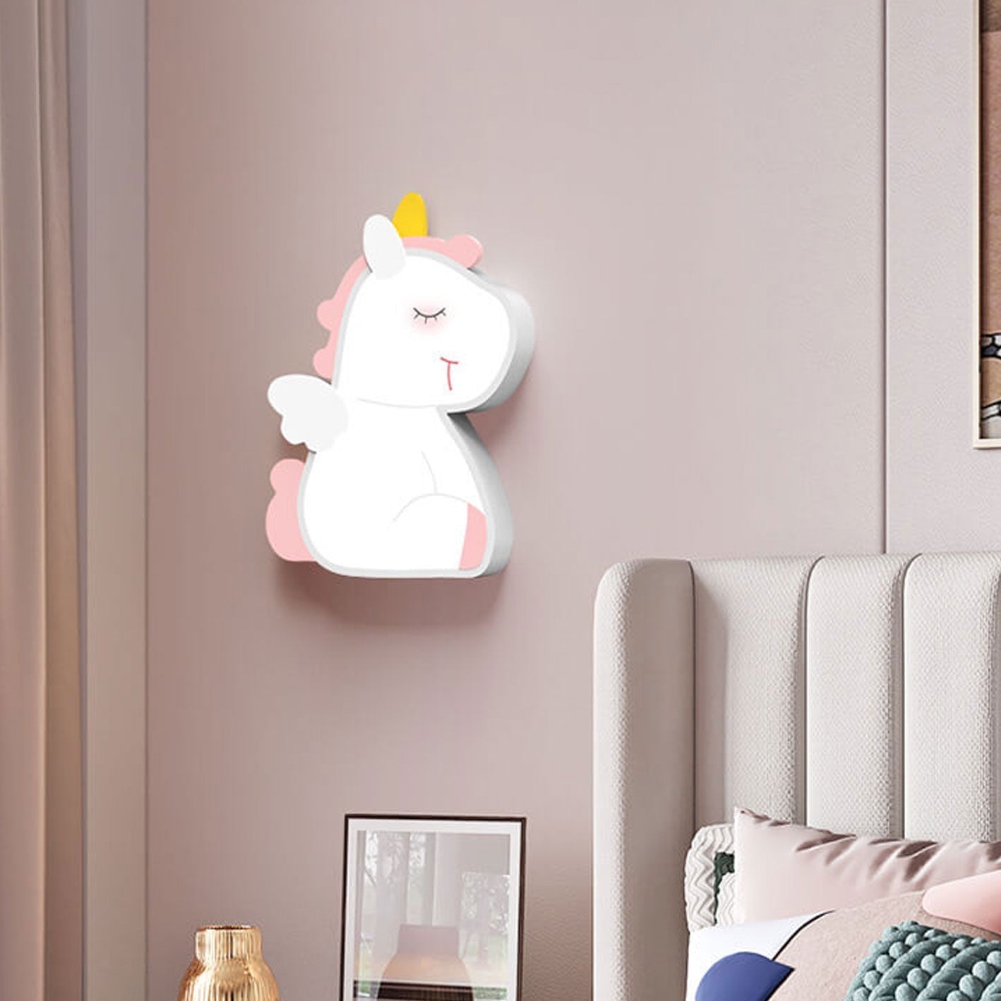 Frendorf | GlowBunny LED Kinder Wandleuchte | Kreatives Design | Einhorn & Hase | Dimmbar & Modern