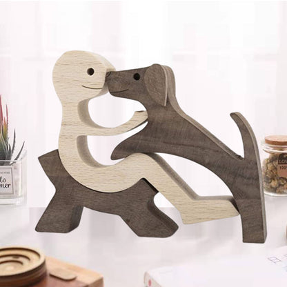 Frendorf | Geschenk für Tierliebhaber - Holzskulptur Tischornamente - Die Liebe zwischen Ihnen und Ihrem pelzigen Freund
