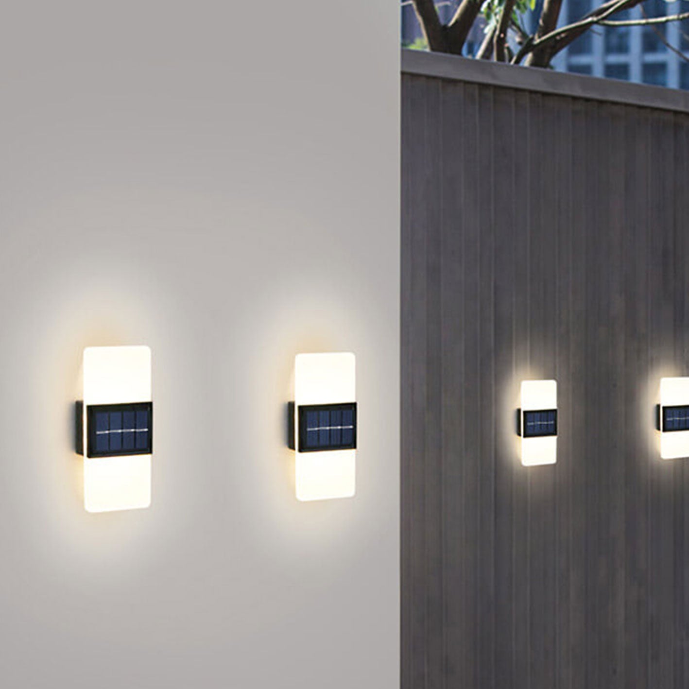 Frendorf | LumaZen Solar LED-Wandlampe | Wetterfest | Solarbetriebene Außenbeleuchtung | Garten- & Terrassen-Deko
