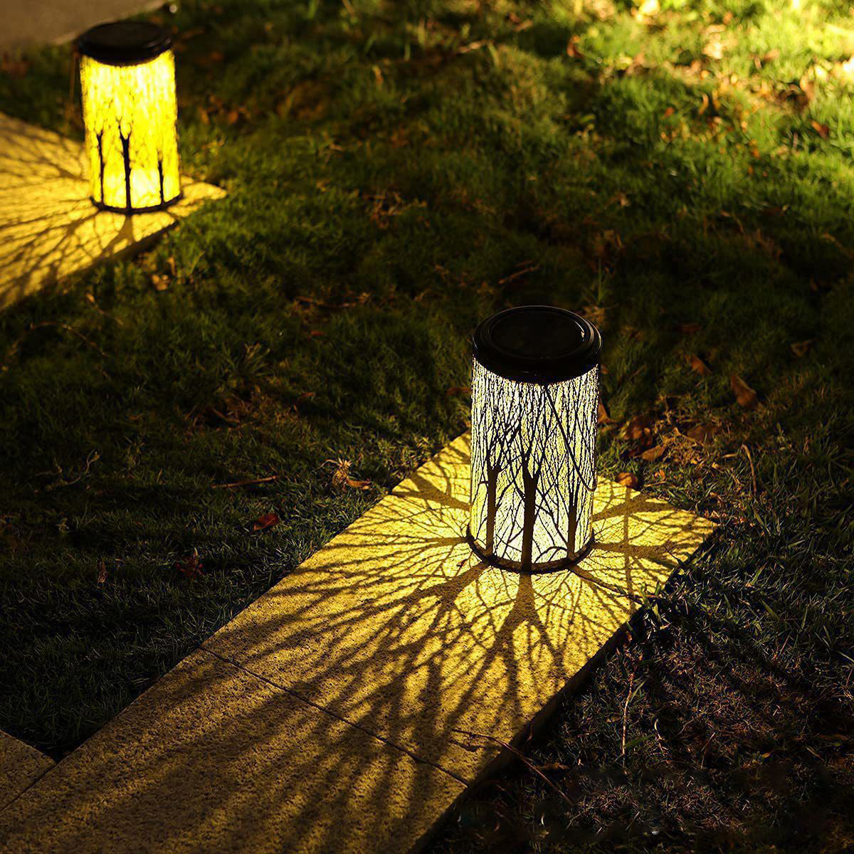 Frendorf | Lantura Art Déco Solar-Laterne | Zylinder-Design | Eisen & LED | Gartenbeleuchtung
