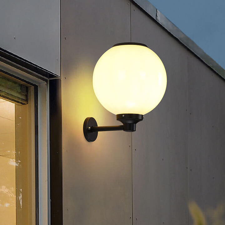 Moderne Outdoor Solar Runde Ball Wasserdichte LED Wandleuchte lampe