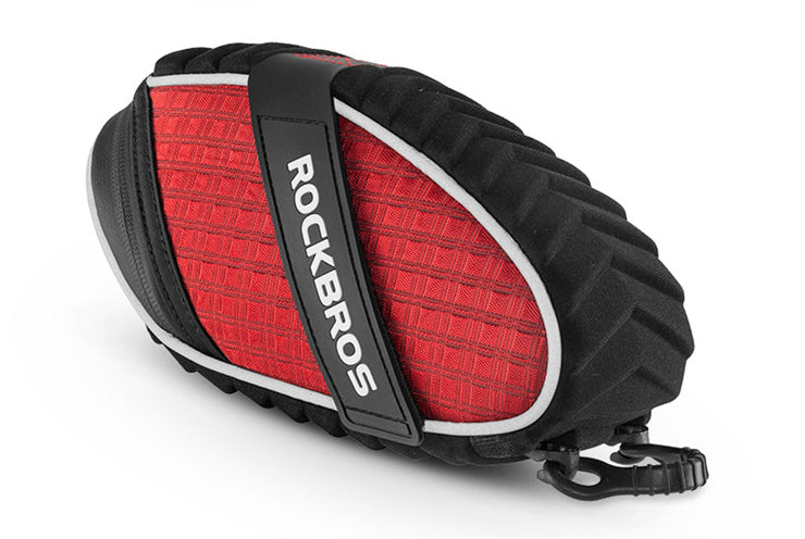 Frendorf | Wasserfeste und schlammfeste Fahrradsattel Tasche, mit reflektierendem Streifen und Befestigungsband, kompatibel mit den meisten Fahrrädern