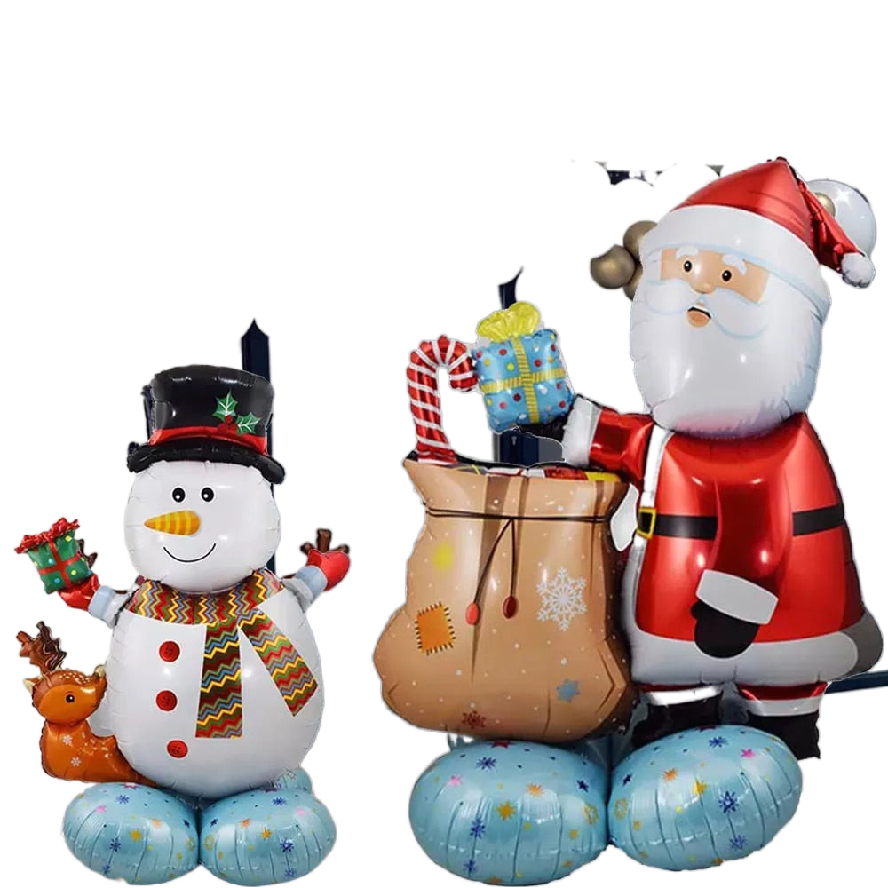 Weihnachtsfolie Santa Claus Ballons Schneemann Elch Weihnachtsbaum Ballons für Weihnachten aufblasbare Partydekorationen Wohnpartydesign