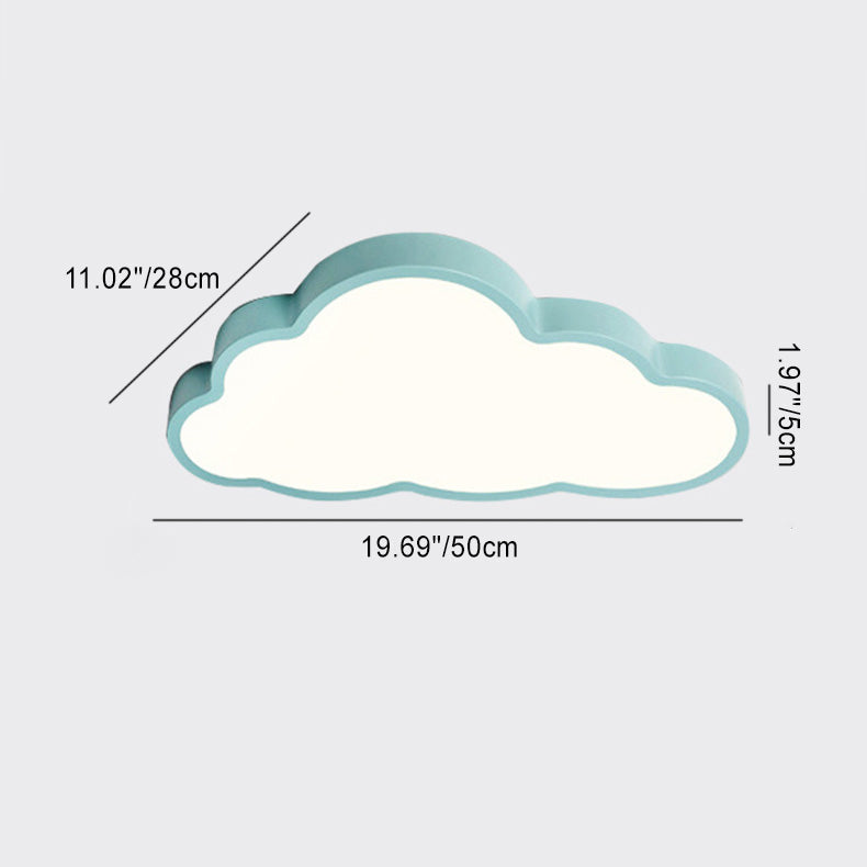 Zeitgenössische skandinavische Macaron Cartoon Eisen PVC Wolken Shade LED Deckenleuchte für das Wohnzimmer