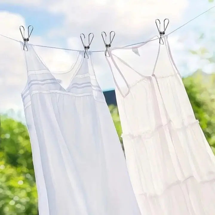 Frendorf | 15 Stück | Edelstahl-Clips mit Haken – Sicheres Aufhängen & platzsparend lagern