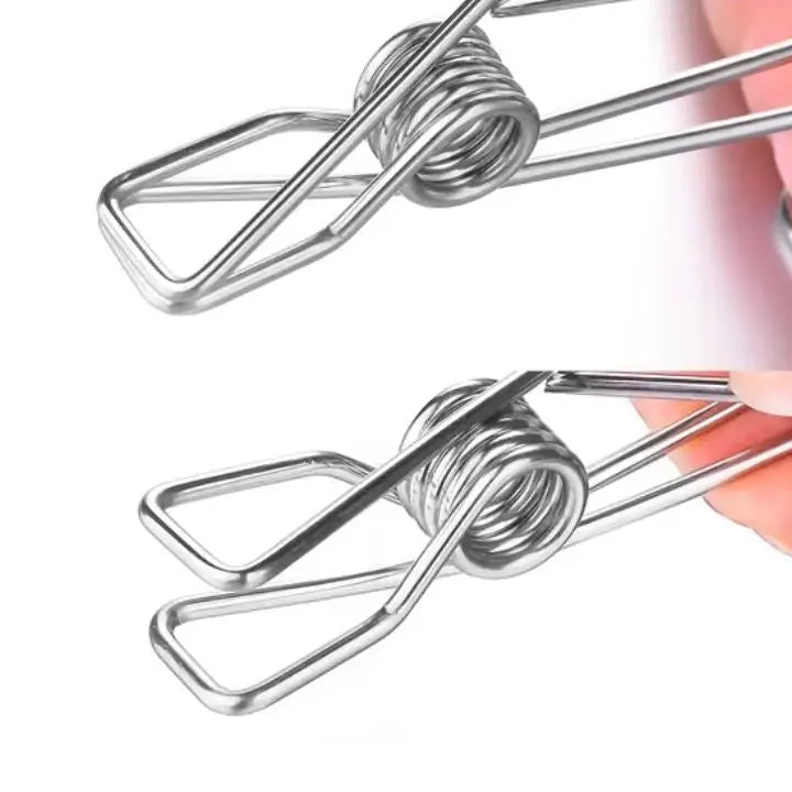 Frendorf | 15 Stück | Edelstahl-Clips mit Haken – Sicheres Aufhängen & platzsparend lagern