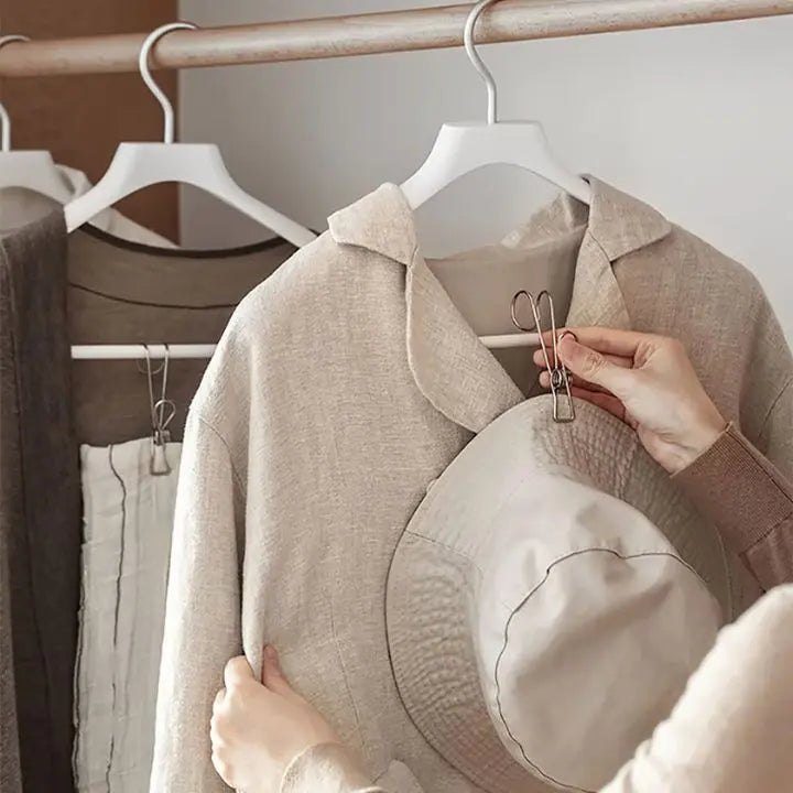 Frendorf | 15 Stück | Edelstahl-Clips mit Haken – Sicheres Aufhängen & platzsparend lagern