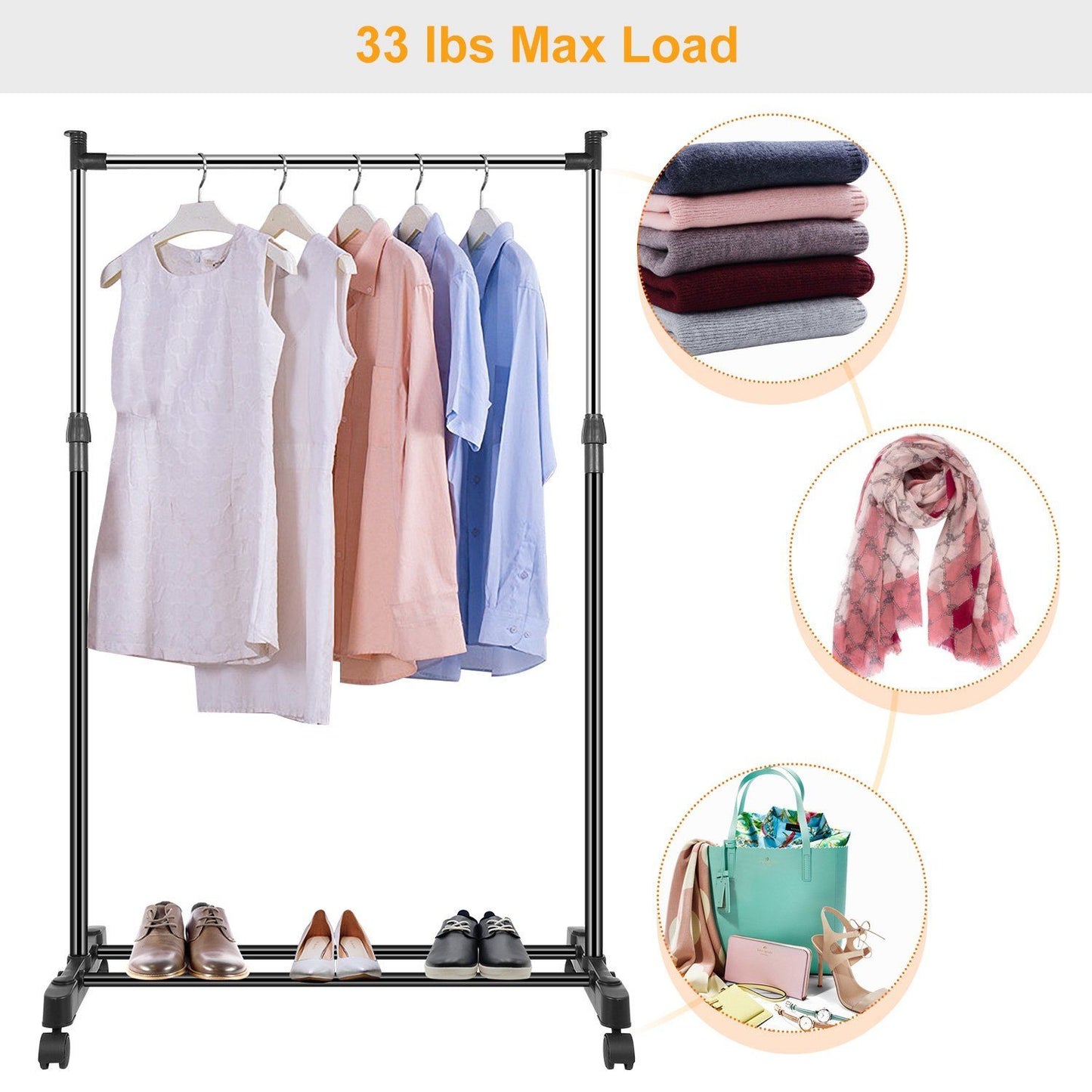 Frendorf | 15 kg./33 lbs. höhenverstellbare Kleiderständer